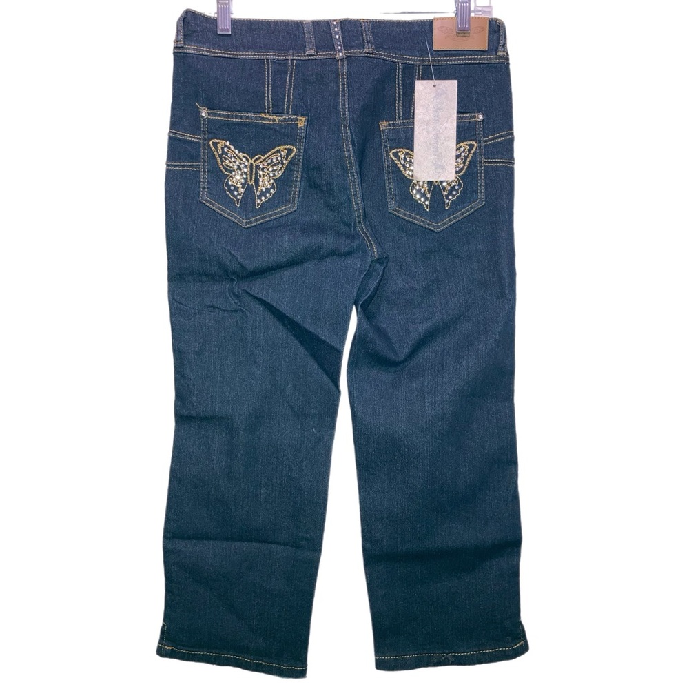 NWT Sexsi Pompis size 10 bling butterflies capri stretch jeans 11178